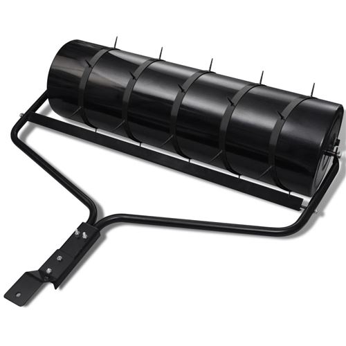 Rouleau à gazon de jardin noir avec 5 bandes d'aérateur 30 cm