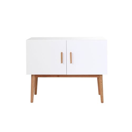 Buffet bois naturel et blanc 2 portes GILDA