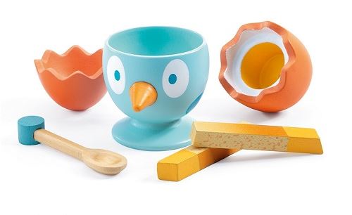 Oeuf coco en bois djeco - jouet dinette enfant