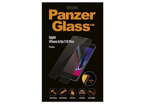 PanzerGlass with Privacy Filter - Filtre de confidentialité pour écran pour téléphone portable - pour Apple iPhone 6 Plus, 6s Plus, 7 Plus, 8 Plus