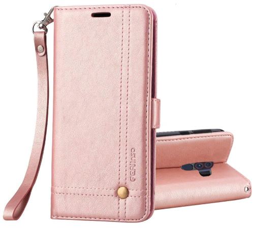 Housse pour Xiaomi Pocophone F1 Housse Coque Etui de luxe Portefeuille Porte Carte Et Billet (avec support integré) Or Rose