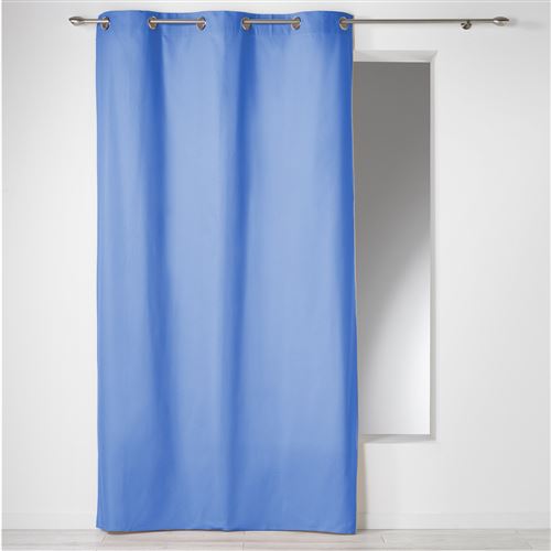 Rideau a oeillets 140 x 280 cm coton uni panama Azur