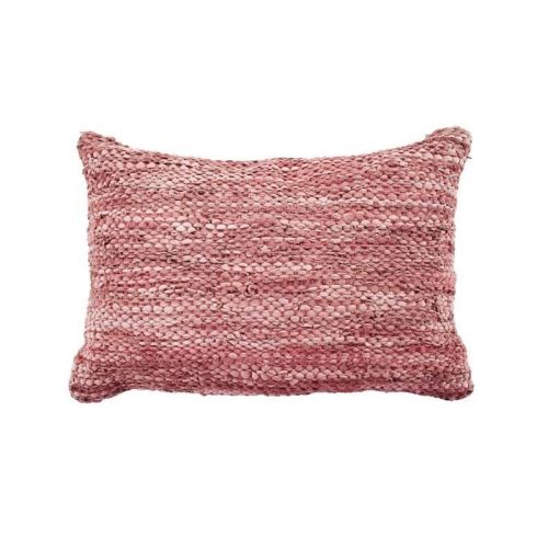 Coussin en cuir tressé Skin - 40 x 60 cm - Rose poudre