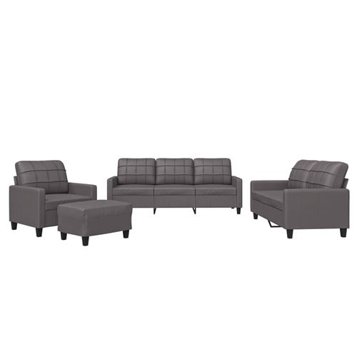 Non Communiqué Gris Ensemble De Canapés Vidaxl 4 Pièces Avec Coussins Similicuir