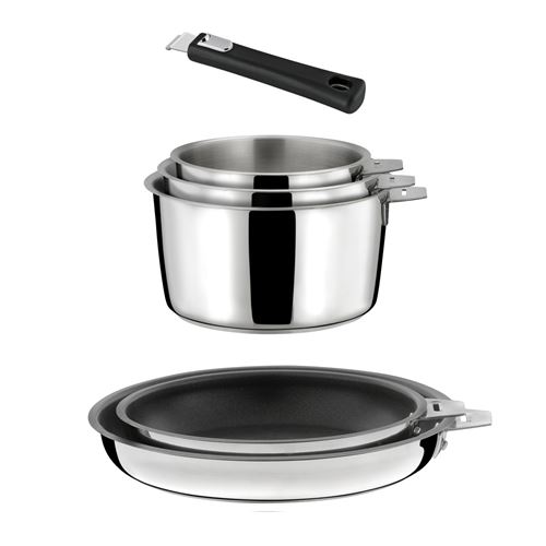 Non Communiqué Noire Cuisinox - Malice - Lot 6 Pièces - 3 Casseroles, 2 Poêles Revêtement Céramique Et 1 Poignée