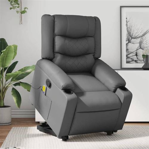Non Communiqué Gris Vidaxl Fauteuil De Massage, Relaxation Similicuir
