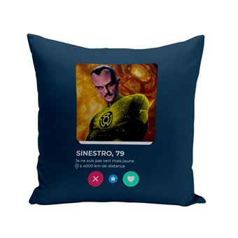 Fabulous Housse de coussin bleu Tinder Sinestro [40x40 cm] - 1