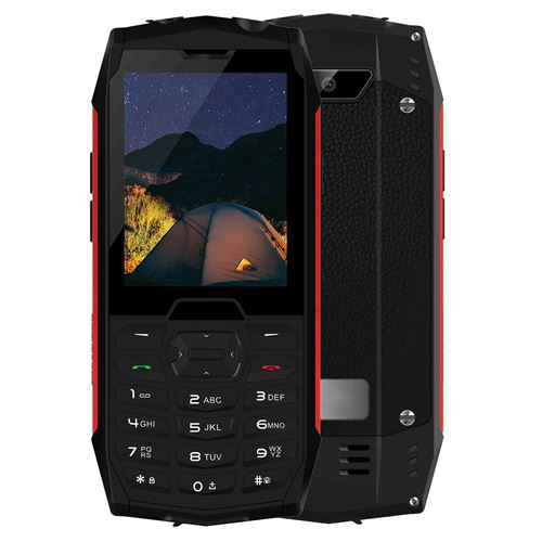 Smartphone 4G Robuste Avec Batterie Amovible Écran 2.8 Pouces Et Fonction SOS Rouge YONIS