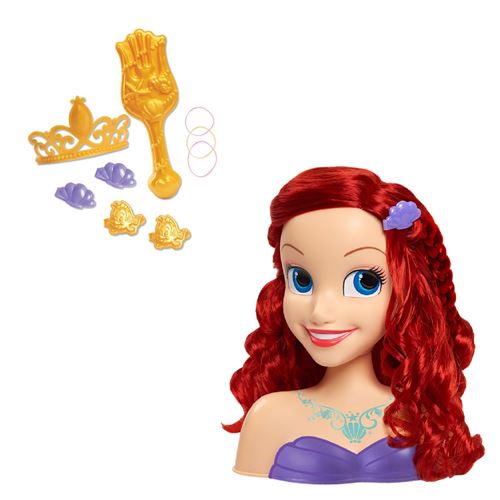 Princesse Disney Ariel tête coiffante - cheveux roux brillants