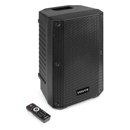 Vonyx VSA08BT Enceinte active Amplifiée Bluetooth 5.0 - 250 Watts, Woofer 8 pouces, montage sur pied