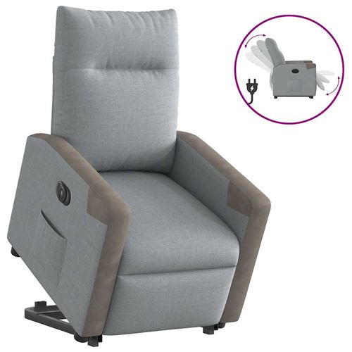 vidaXL - Fauteuil de relaxation - Électrique - Gris clair - Image 2