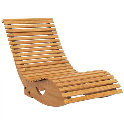 Chaise à bascule rocking chair de jardin lattes bois de sapin pré-huilé