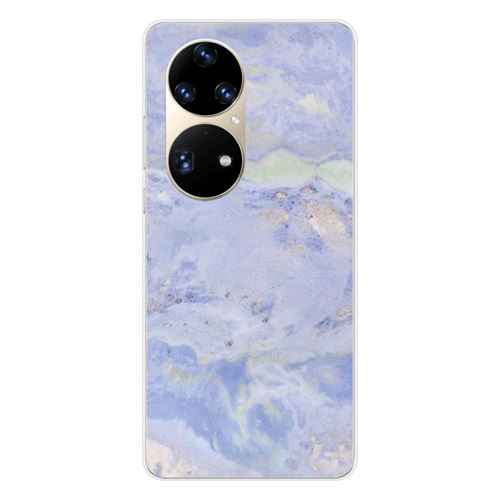 Coque en silicone imprimée compatible Huawei P50 Pro Marbre Bleu
