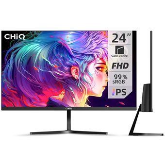 Ecran PC CHIQ 24F650 Moniteur 24 Pouces Full HD Ultra Plat 3 côtés sans Cadre IPS 99%sRGB - 1