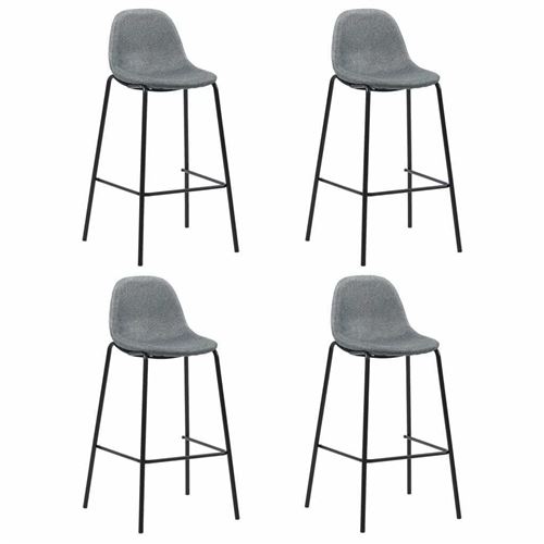 vidaXL Chaises de bar 4 pcs Gris clair Tissu