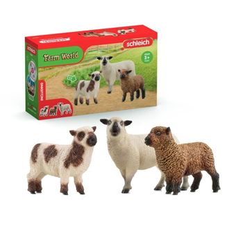 Figurine Trio De Moutons, Pour Enfants Des 3 Ans,  5 X 19 X 11 Cm - Schleich 42660 Farm World - 1