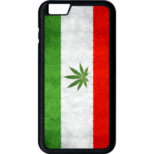 Coque My-Kase pour iPhone 6+ - drapeau iran weeds - Plastique Noir