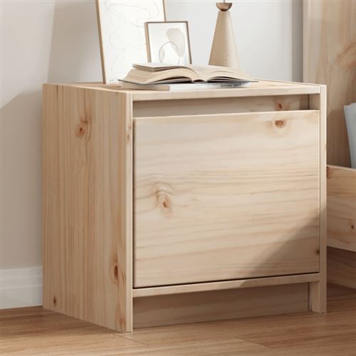 Non Communiqué Brun Table De Chevet 40X30,5X40 Cm Bois De Pin Massif