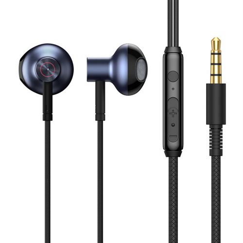 Audífonos con Cable Baseus H19, Sonido Estéreo 6D con Bajos Profundos, Auriculares Intrauditivos con Conector de 3.5mm y Micrófono para Xiaomi, Samsung, iPhone 6