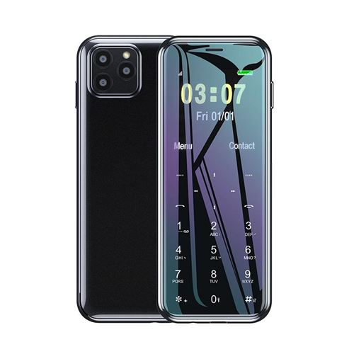 Téléphone Portable Ultra Mince Léger Batterie 1000mAh Écran 1.44 Pouces Dual SIM Noir YONIS