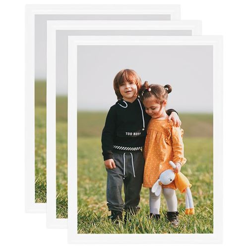 vidaXL Collage de cadres photo 3 pcs de mur table Blanc 70x90 cm MDF
