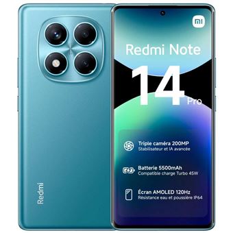 Smartphone Redmi Note 14 Pro bleu RAM 12 Go stockage 512 Go - 1