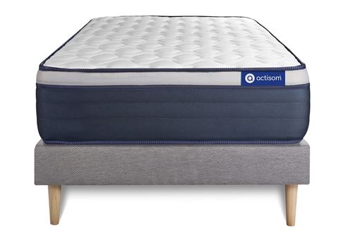 Non Communiqué Gris Ensemble Matelas Mémoire De Forme Actimemo Max 80X200 Cm Maxi Épaisseur 7Zones De Confort + Sommier Kit
