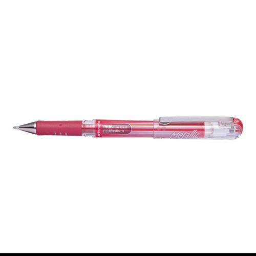 PENTEL  HYBRID ROLLER K230 ROUGE M&Eacute;TALLIQUE 