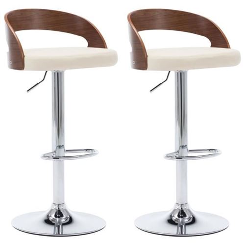 Non Communiqué Beige Lot De 2 Chaise De Bar Vidaxl Interieur Non Pliable H. 100.5 Cm En Bois