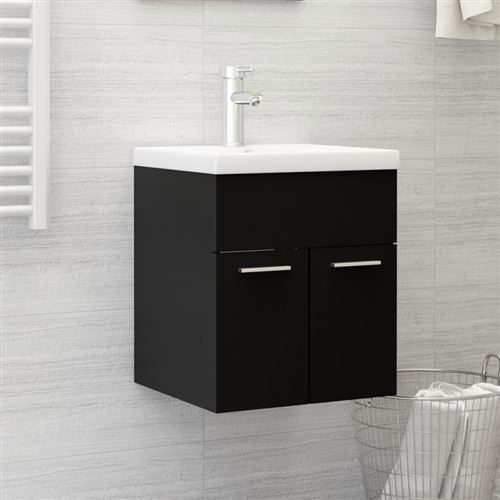 vidaXL Armoire d'évier Noir 41x38,5x46 cm Aggloméré