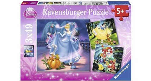 Ravensburger - puzzle enfant - disney princess - 3x49 pièces