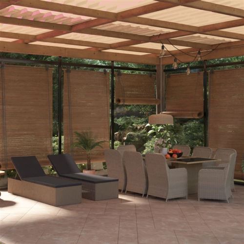 vidaXL Ensemble à dîner de jardin 11 pcs Résine tressée Marron