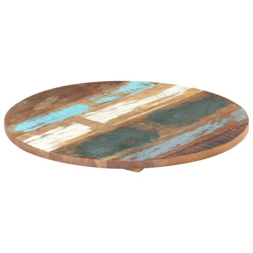 vidaXL Dessus de table rond 50 cm 25-27 mm Bois de récupération solide