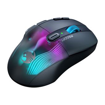 ROCCAT Kone XP Air - Souris - optique - 10 boutons - sans fil, filaire - Bluetooth, 2.4 GHz - récepteur sans fil USB - noir cendre