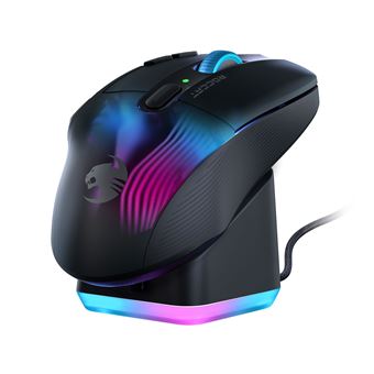 ROCCAT Kone XP Air - Souris - optique - 10 boutons - sans fil, filaire - Bluetooth, 2.4 GHz - récepteur sans fil USB - noir cendre