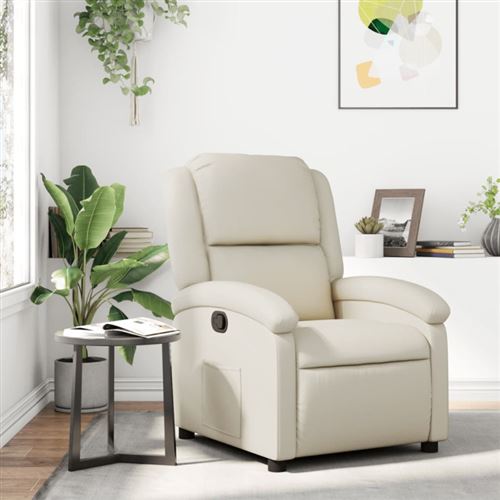 Non Communiqué Beige Fauteuil Inclinable Crème Similicuir