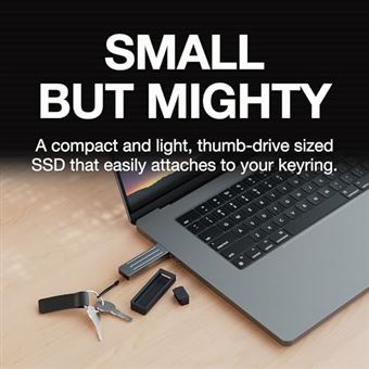 Seagate Ultra Compact STMX2000400 - SSD - 2 To - externe (portable) - USB 3.2 Gen 2 (USB-C connecteur) - gris foncé - avec Seagate Rescue Data Recovery - 1