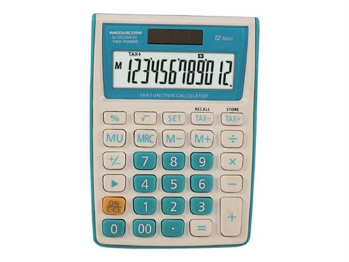 MEDIACOM M-DC2663C - Calculatrice de bureau - 12 chiffres - panneau solaire, pile