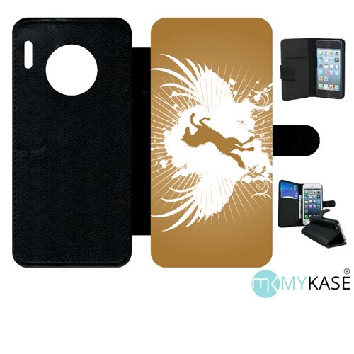 Etui My-Kase pour Mate 30 Pro - grunge horse - Simili-cuir Noir
