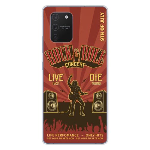 Coque en silicone imprimée compatible Samsung Galaxy S10 Lite Rock and roll