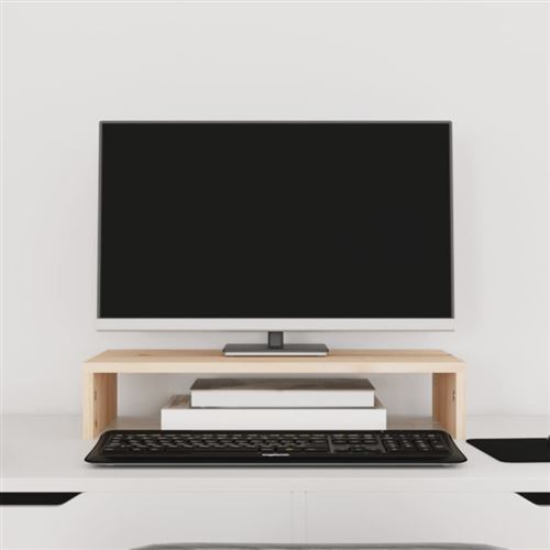 vidaXL Support pour moniteur 50x27x10 cm Bois de pin solide