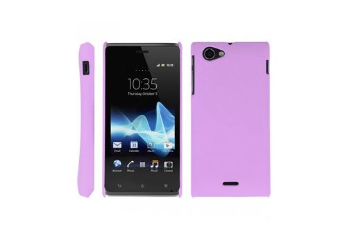 Coque rigide Violette pour Sony Xperia J aspect mat toucher rubber gomme