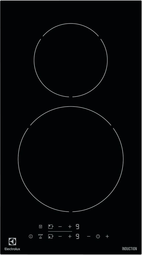 Electrolux EHH3320NVK - Table de cuisson à induction - 2 plaques de cuisson - Niche - largeur : 27 cm - profondeur : 49 cm - noir - noir