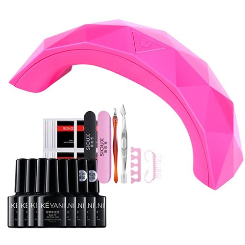 Kit de gel d'extension d'ongle Outil salon lampe UV gel construction rapide - Multicolore