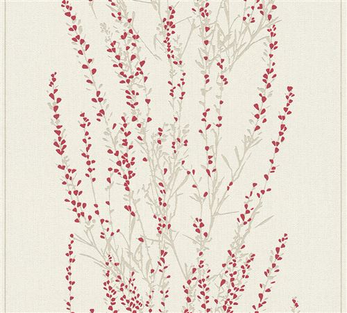Profhome 372674-GU Papier peint floral mat rouge beige 5,33 m2