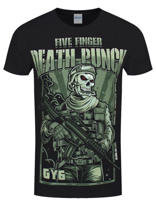 Five Finger Death Punch T-Shirt War Soldier Homme Noir - Taille XL