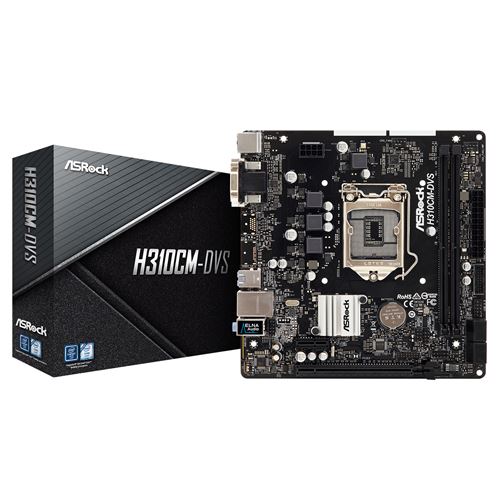 ASRock - MB H310CM-DVS 1151 M-ATX D-Sub/DVI DDR4 Retail DDR4 Retail Micro/Mini/Flex-ATX, 90-MXB8K0-A0UAYZ