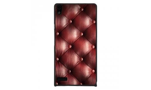 Coque rigide pour Huawei Ascend P6 avec impression Motifs effet capitonné bordeau