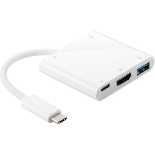 Goobay 72509, USB 3.1 (3.1 Gen 2) Type-C, HDMI,USB 2.0,USB 3.0 (3.1 Gen 1) Type-A,USB 3.0 (3.1 Gen 1) Type-C, Blanc, Ampoule