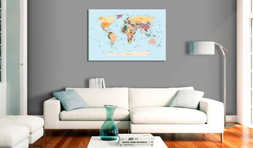 Tableau - World Map: Travel with Me .Taille : 90x60